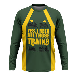Railspirit Custom Name New York, New Haven and Hartford Railroad Long Sleeve Shirt Yes I Need All Those Train New Haven Railroad Printed Shirt