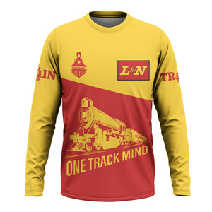 Railspirit Custom Name Louisville and Nashville Railroad Long Sleeve Shirt One Track Mind L&N Printed Shirt