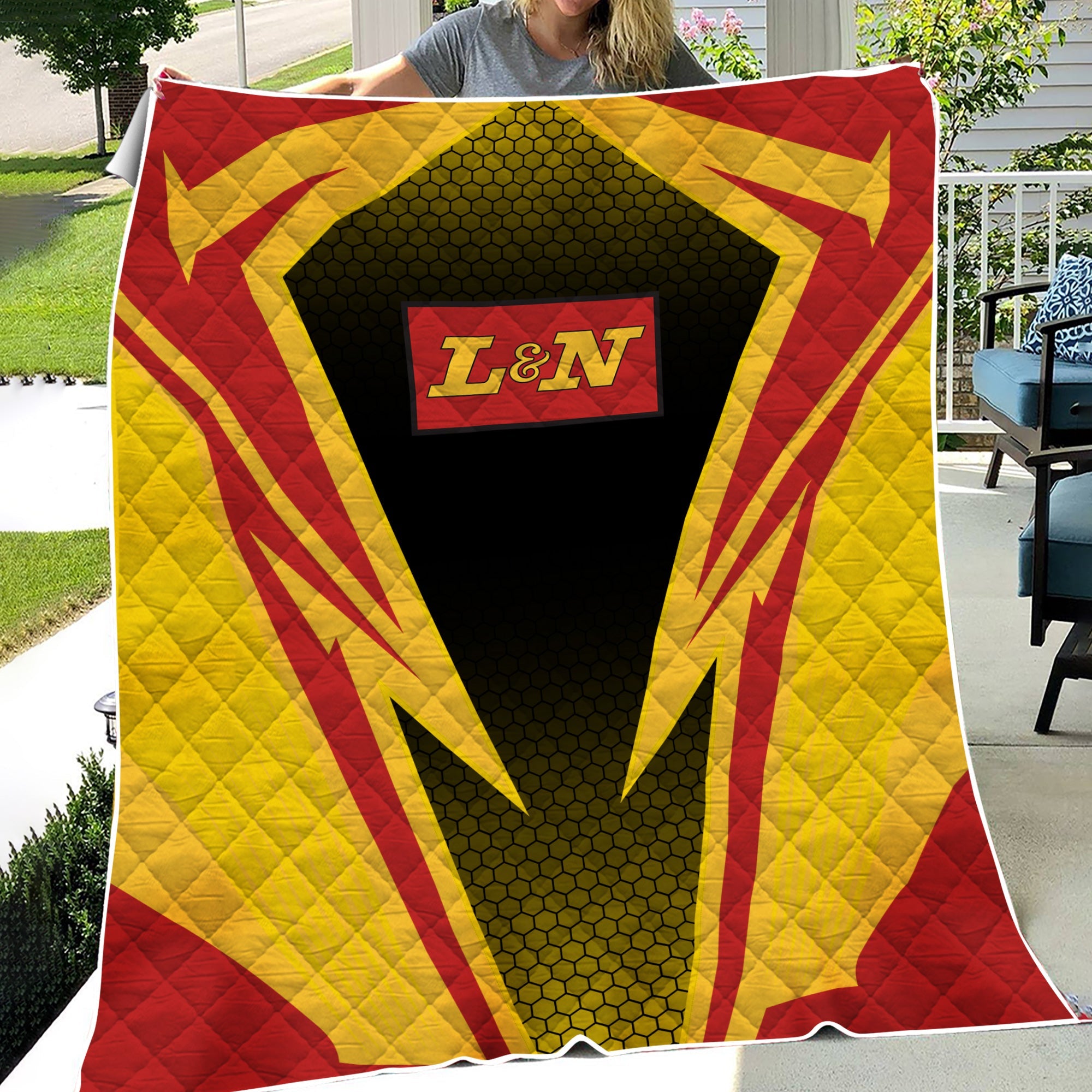 Railspirit Louisville and Nashville Railroad Premium Quilts Lightning Graphic Style L&N Premium Quilts Gift Idea For Train Lover