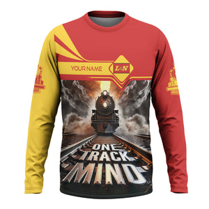 Railspirit Personalized Louisville and Nashville Railroad Long Sleeve Shirt One Track Mind L&N Train Printed Shirt
