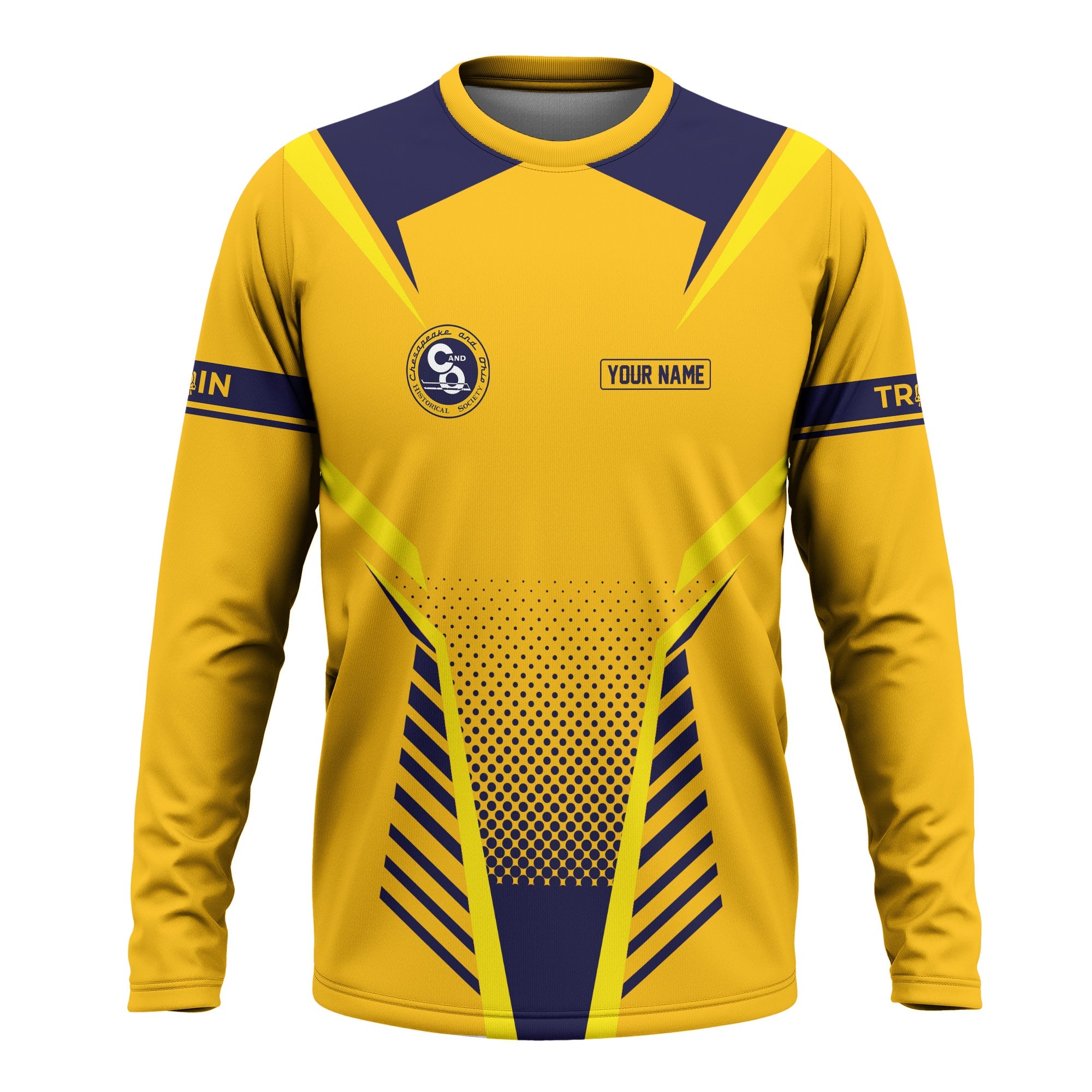 Railspirit Personalized Chesapeake and Ohio Railway Long Sleeve Shirt Unisex C&O Train Shirt All Over Print