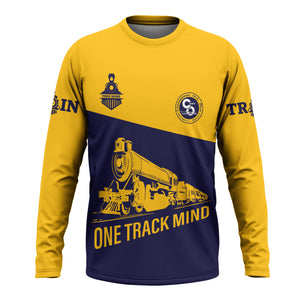 Railspirit Custom Name Chesapeake and Ohio Railway Long Sleeve Shirt One Track Mind C&O Printed Shirt