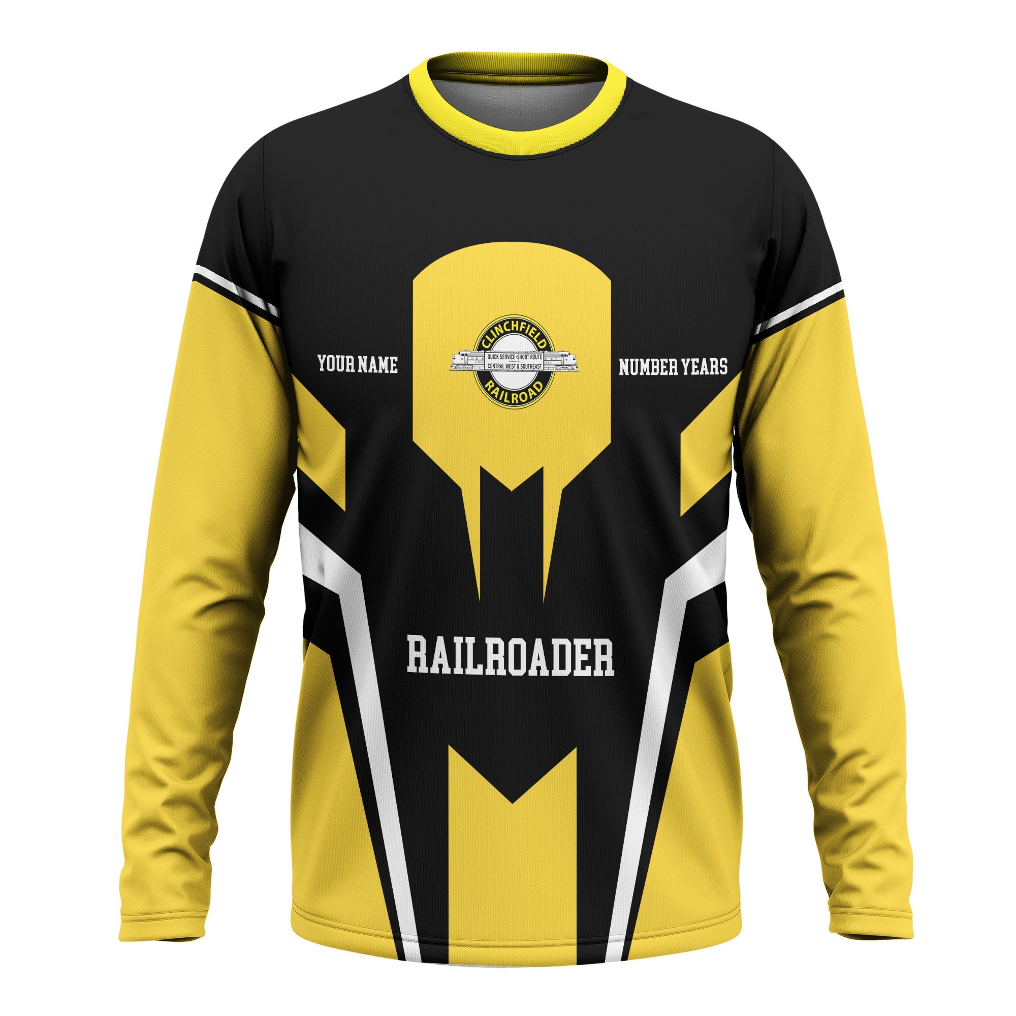 Railspirit Personalized Clinchfield Railroad Long Sleeve Shirt Custom Year Railroader Shirt Gift Idea For Train Lover