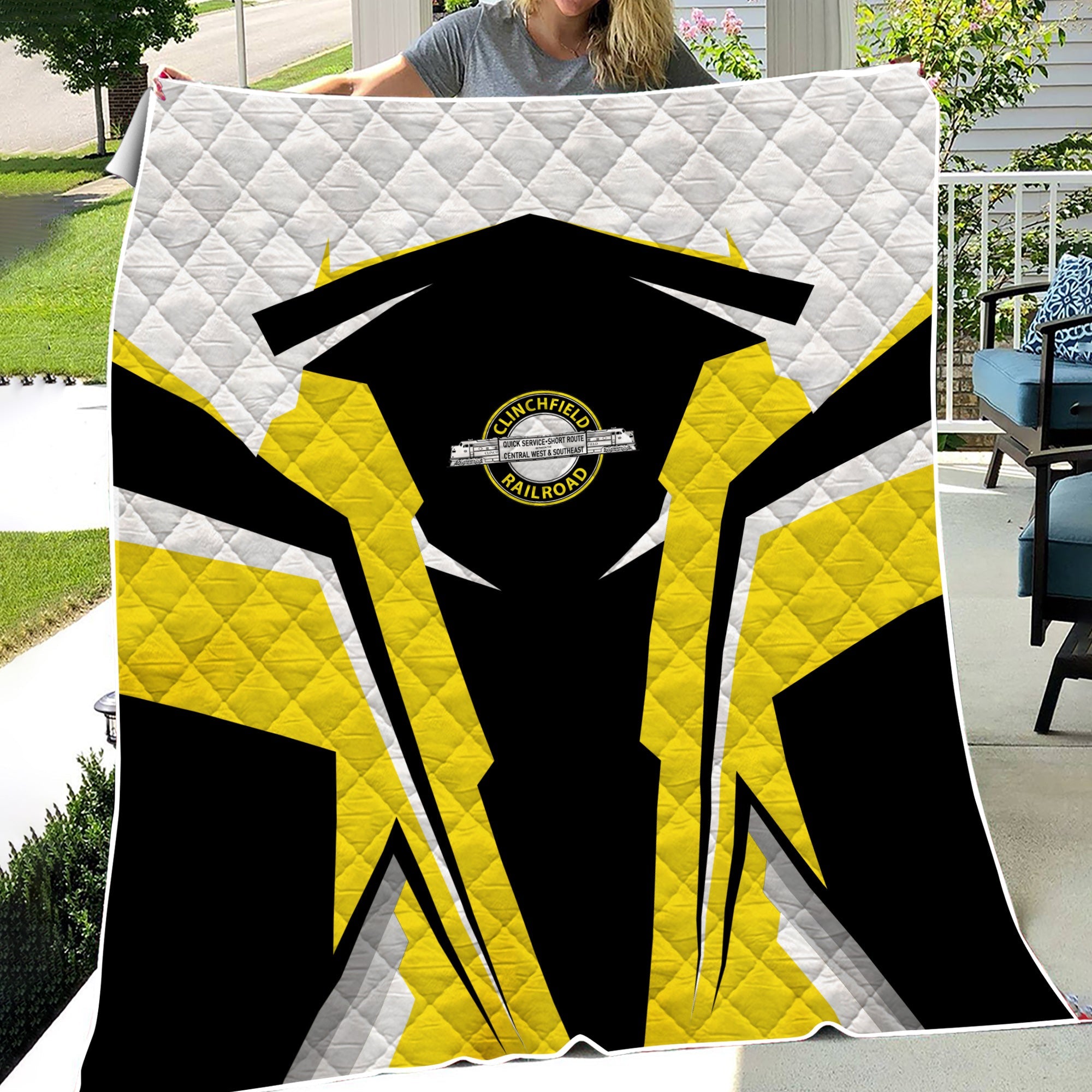 Railspirit Personalized Clinchfield Railroad Premium Quilts Strong Line Train Premium Quilts Gift Idea For Train Lover