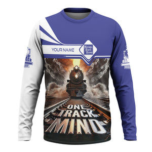 Railspirit Personalized New York, Chicago and St. Louis Railroad Long Sleeve Shirt One Track Mind Nickel Plate Road Train Printed Shirt