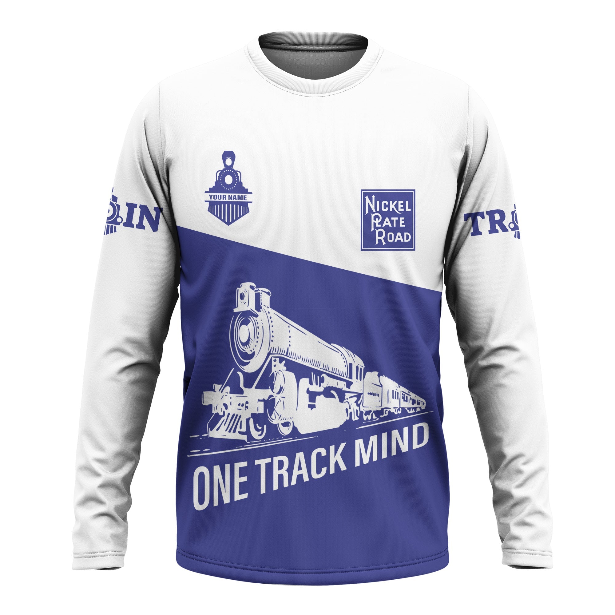 Railspirit Custom Name New York, Chicago and St. Louis Railroad Long Sleeve Shirt One Track Mind Nickel Plate Road Printed Shirt