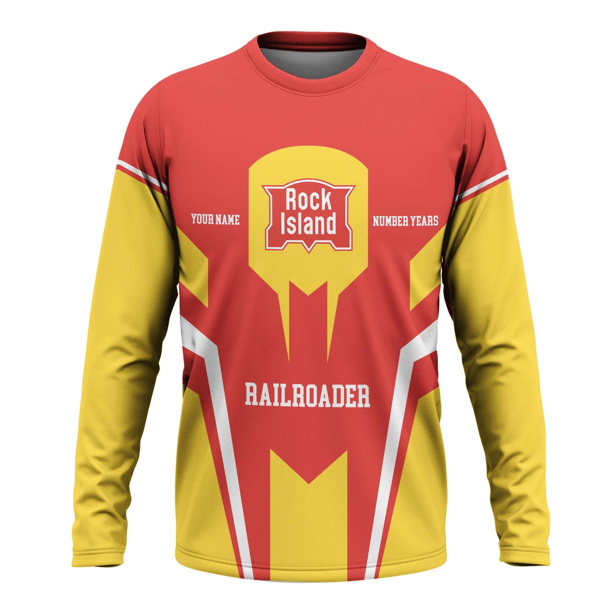 Railspirit Personalized Chicago, Rock Island and Pacific Railroad Long Sleeve Shirt Custom Year Railroader Rock Island Railroad Shirt