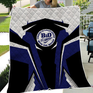 Railspirit Personalized B&O Great States Railroad Premium Quilts Strong Line Train Premium Quilts Gift Idea For Train Lover