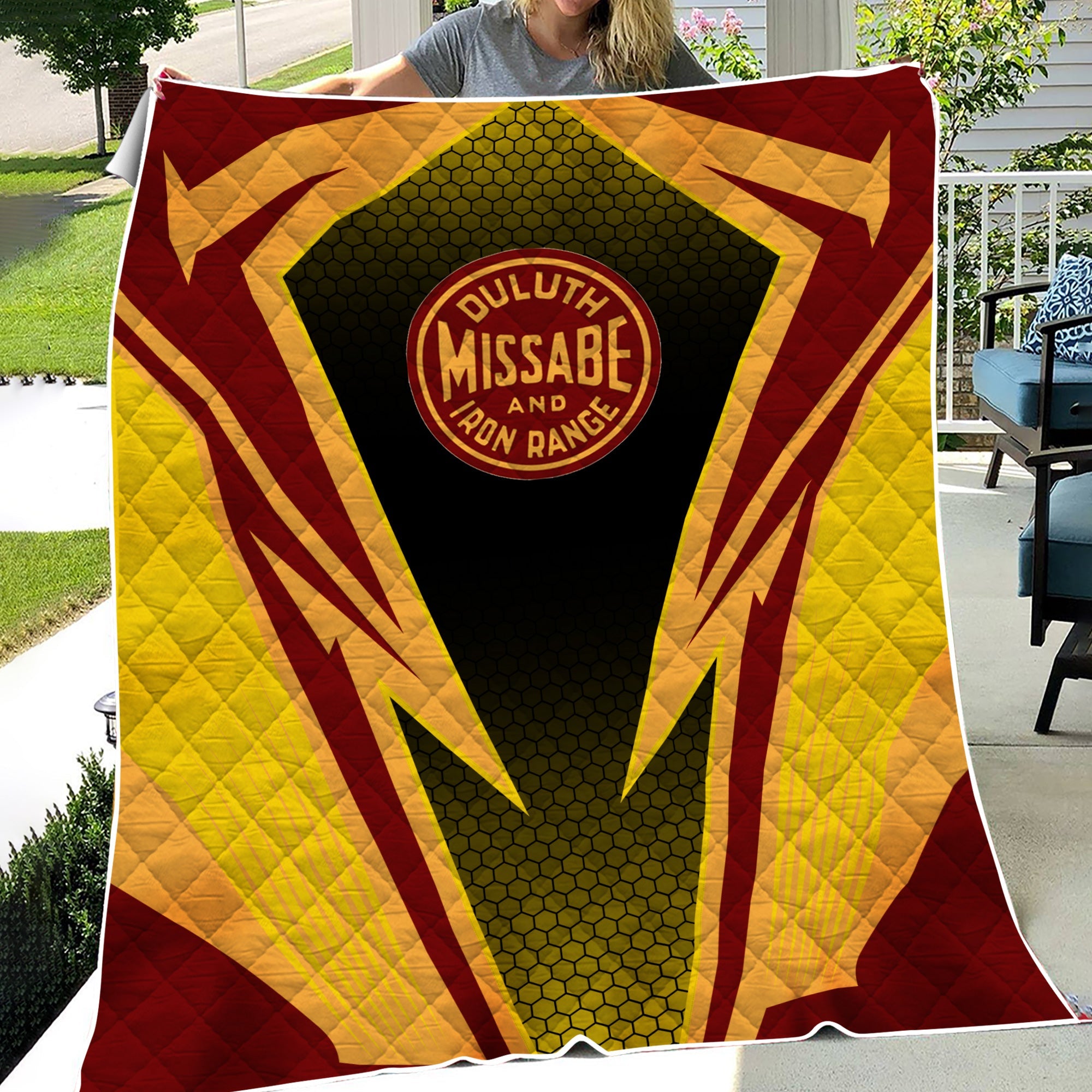 Railspirit Duluth, Missabe, & Iron Range Railroad Premium Quilts Lightning Graphic Style Premium Quilts Gift Idea For Train Lover