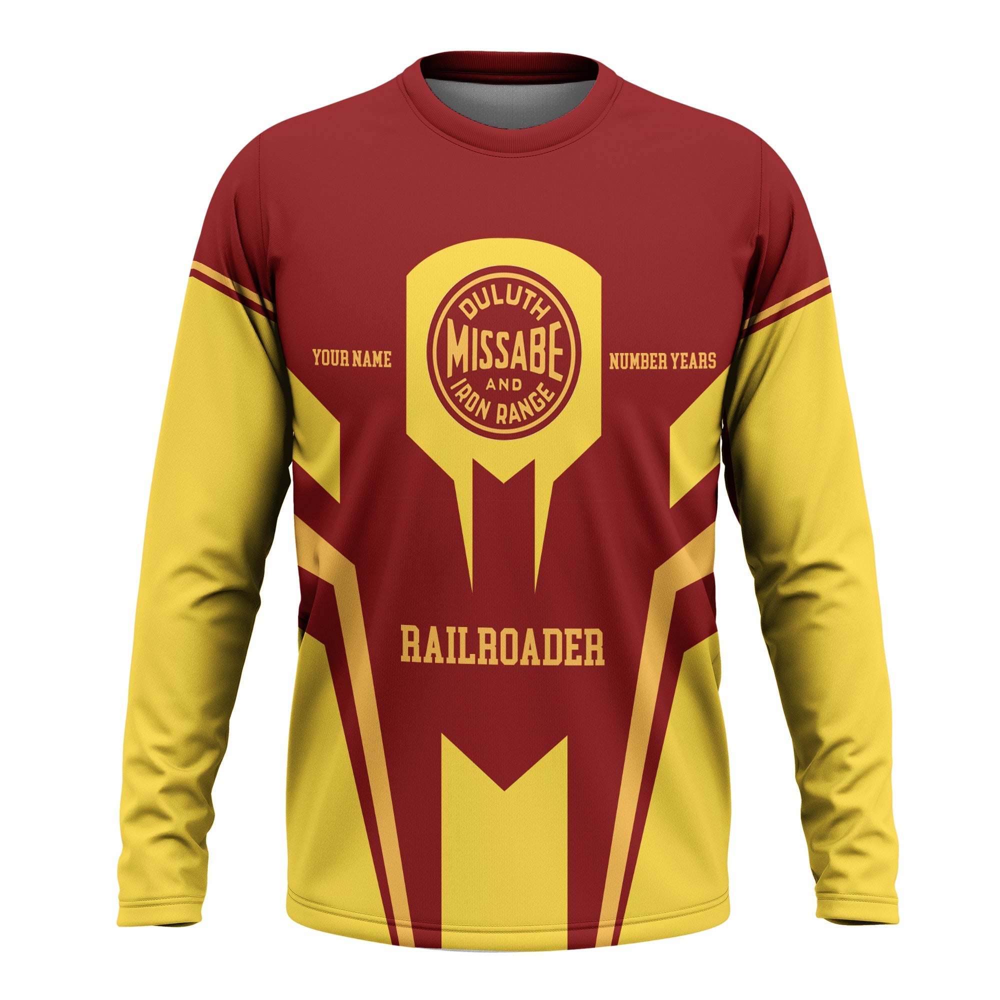Railspirit Personalized Duluth, Missabe, & Iron Range Railroad Long Sleeve Shirt Custom Year Railroader Shirt Gift Idea For Train Lover