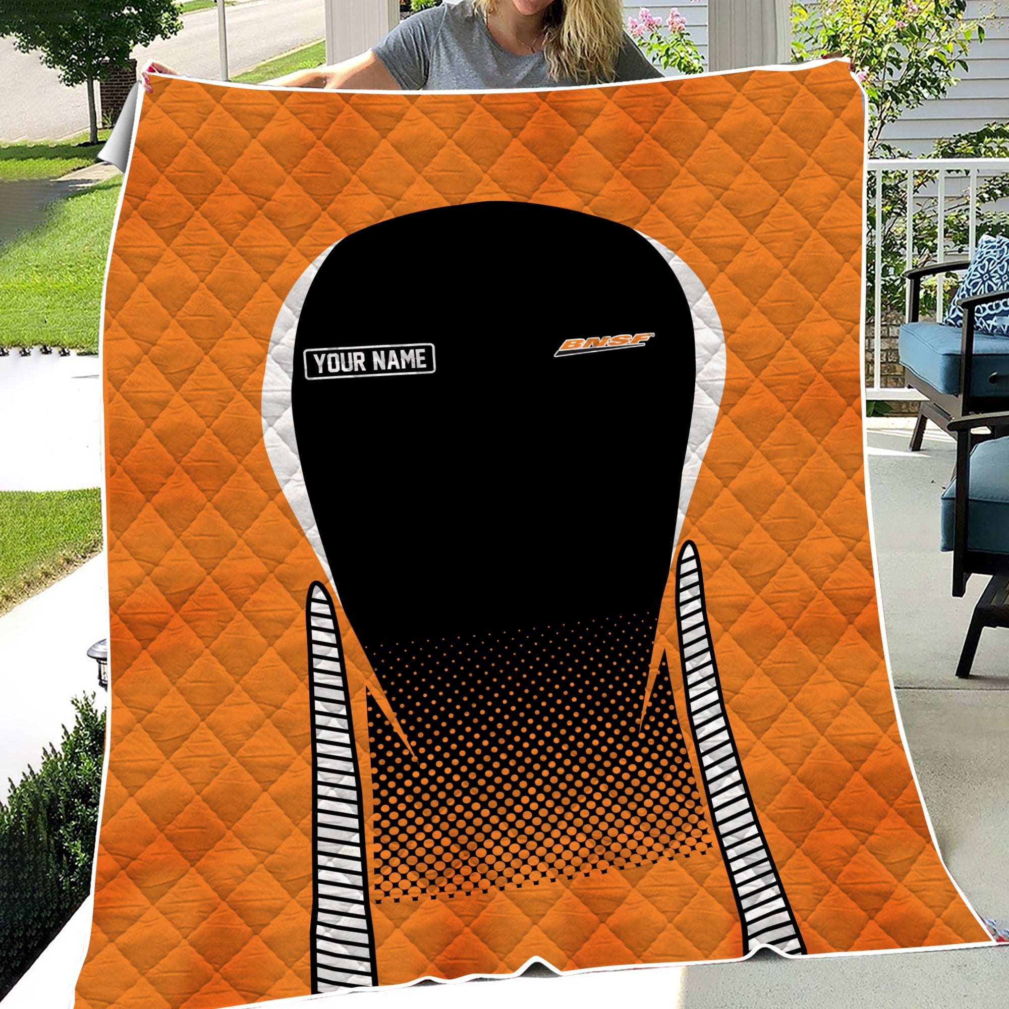 Railspirit Personalized BNSF Railway Premium Quilts Train Premium Quilts Gift Idea For Train Lover
