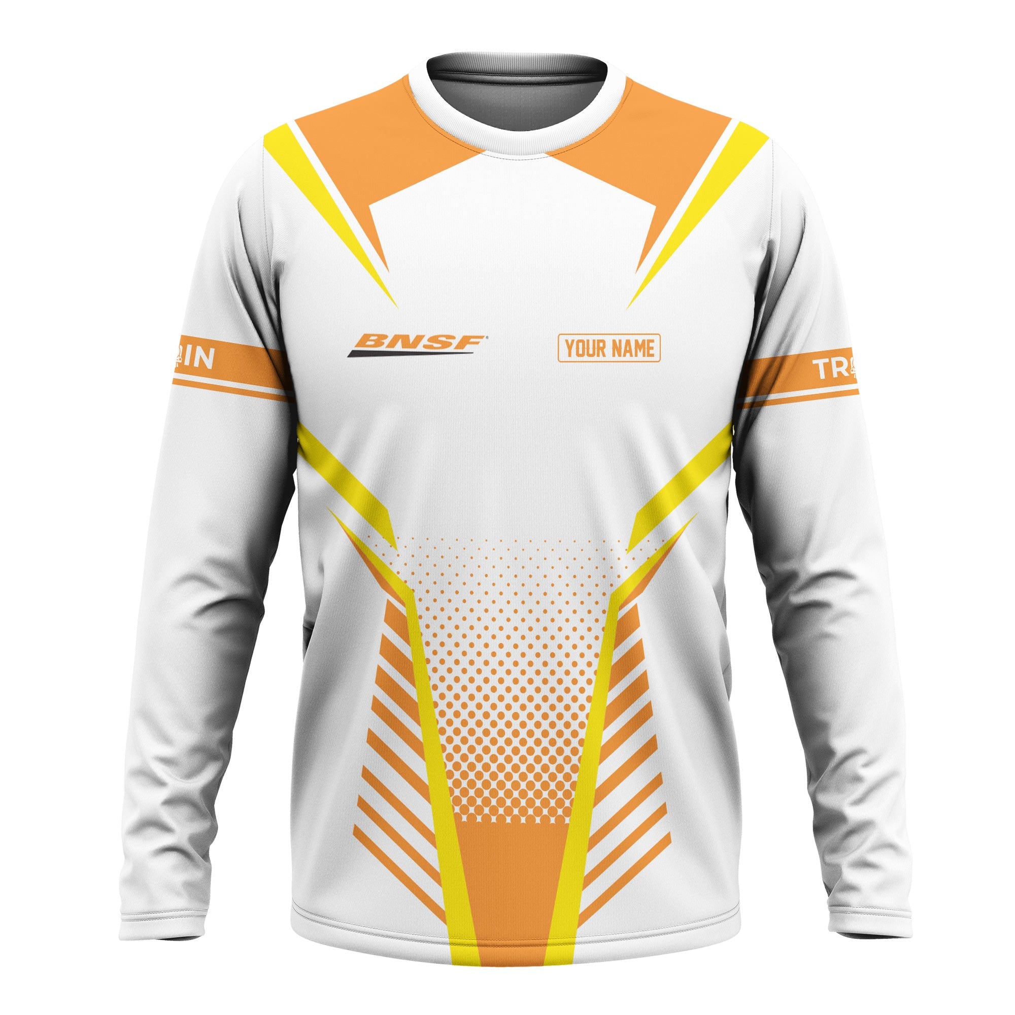 Railspirit Personalized BNSF Railway Long Sleeve Shirt Unisex Train Shirt All Over Print