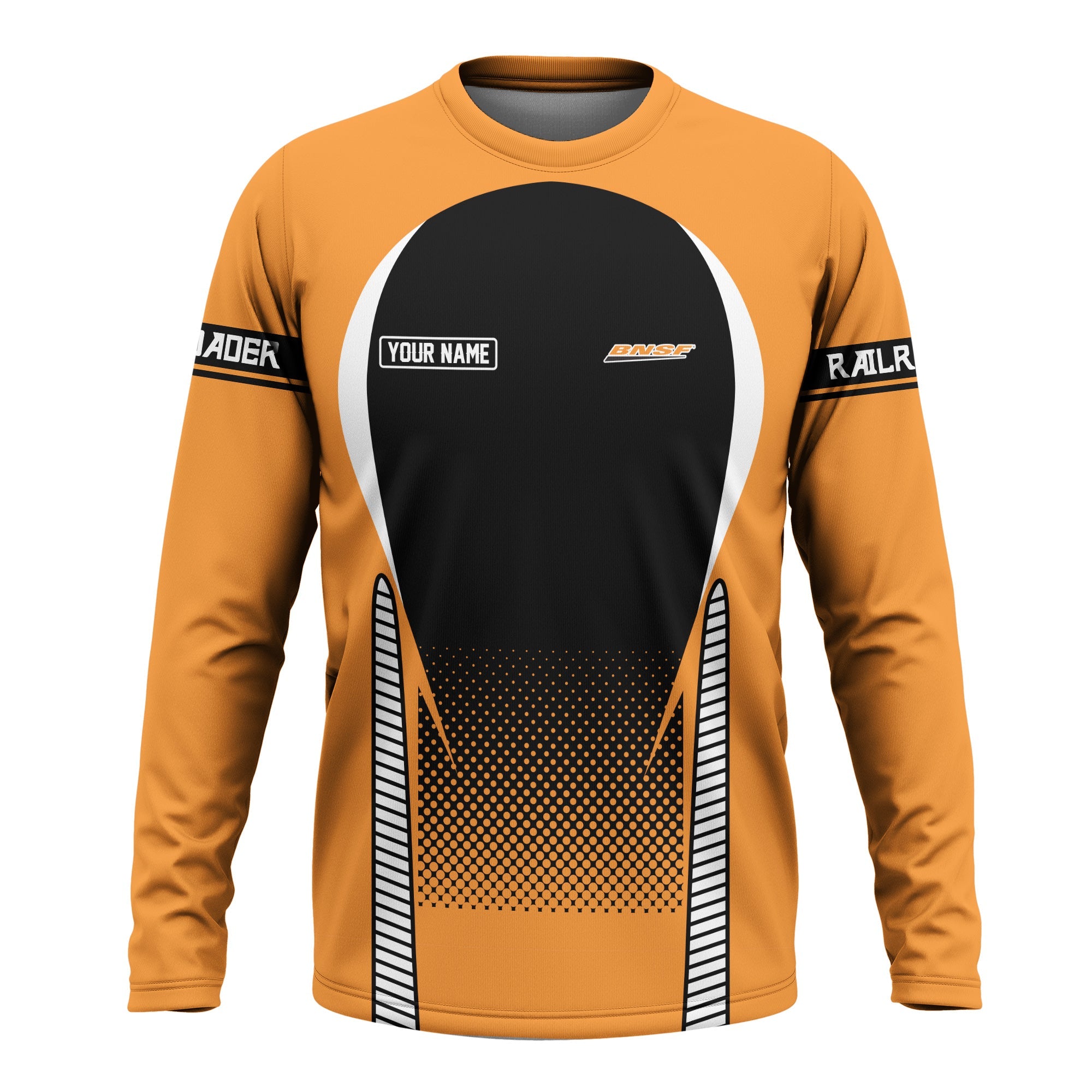 Railspirit Personalized BNSF Railway Long Sleeve Shirt Stress Is Caused By Not Having Enough Trains Shirt