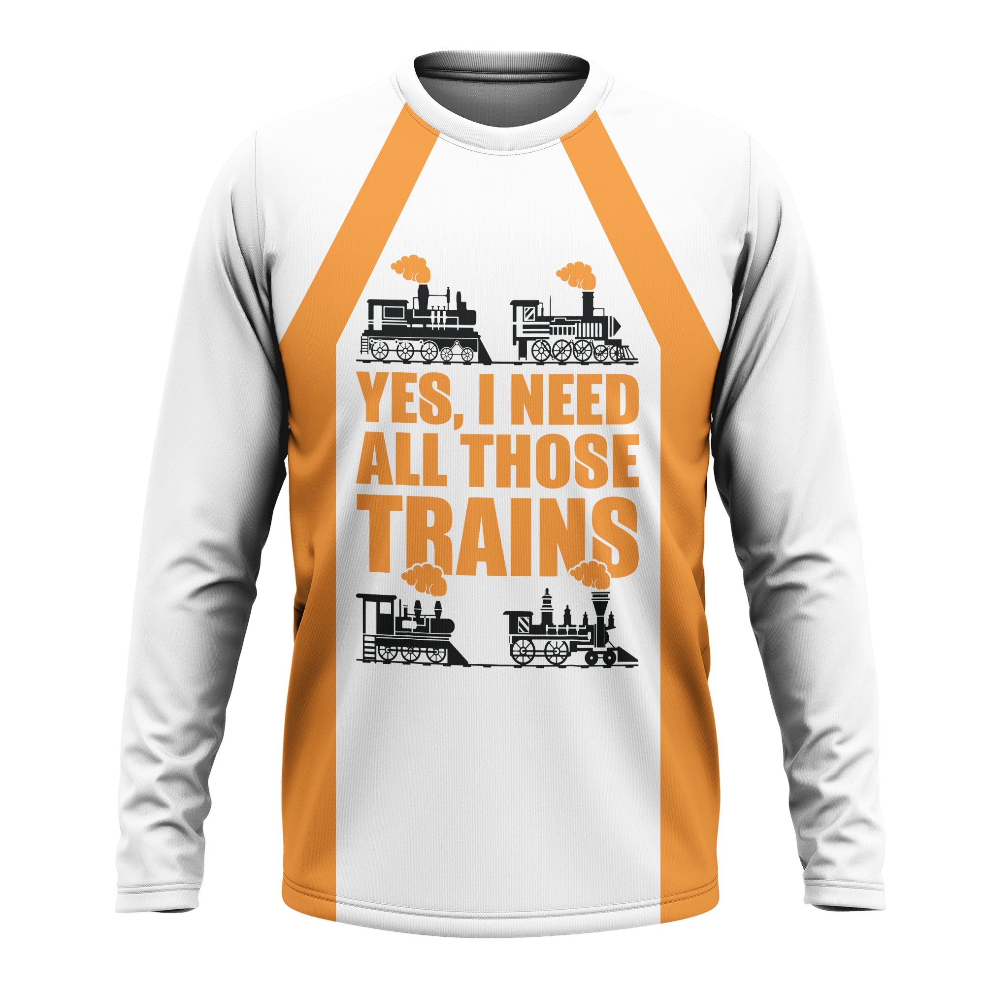 Railspirit Custom Name BNSF Railway Long Sleeve Shirt Yes I Need All Those Train Printed Shirt