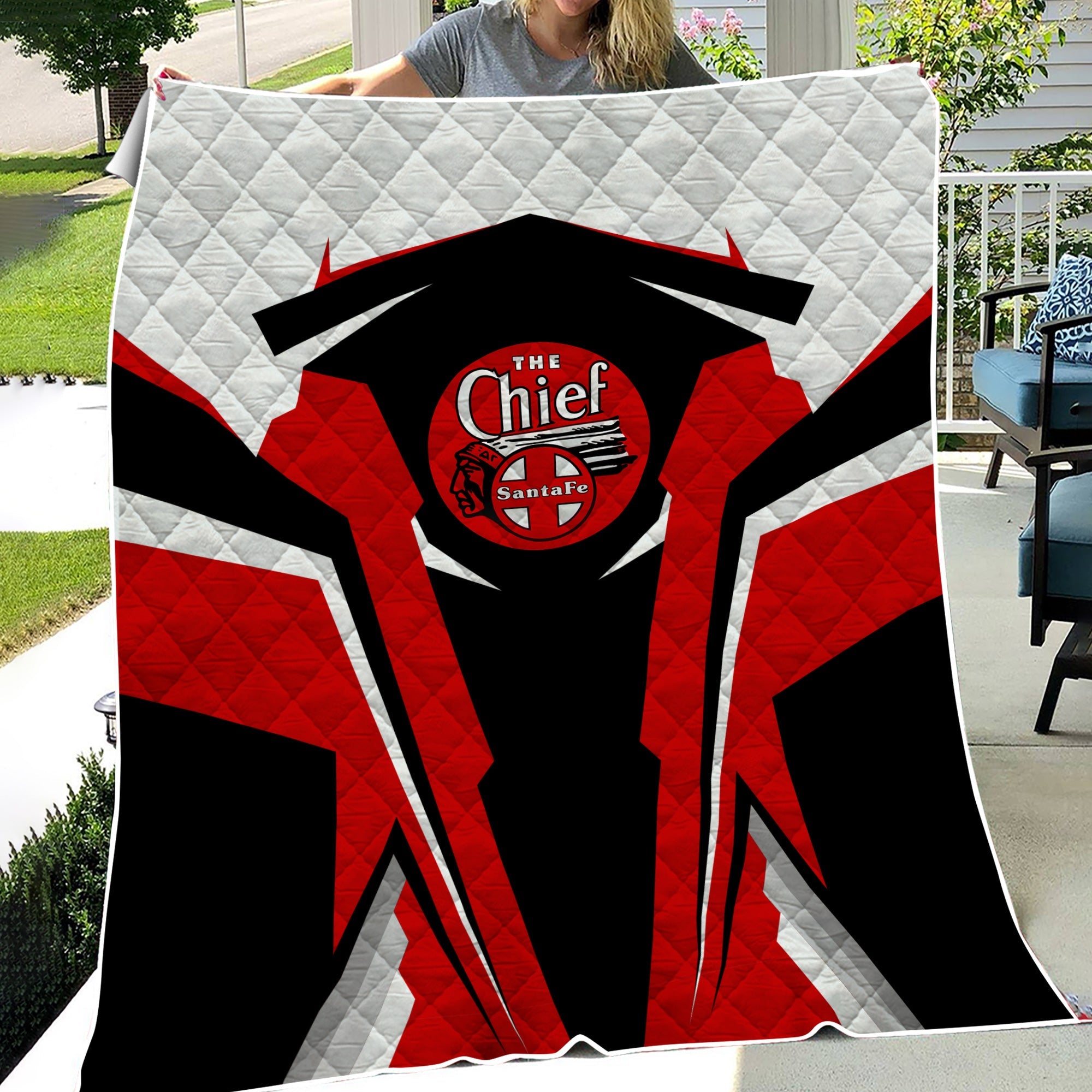 Railspirit Personalized The Chief Santa Fe Railroad Premium Quilts Strong Line Train Premium Quilts Gift Idea For Train Lover