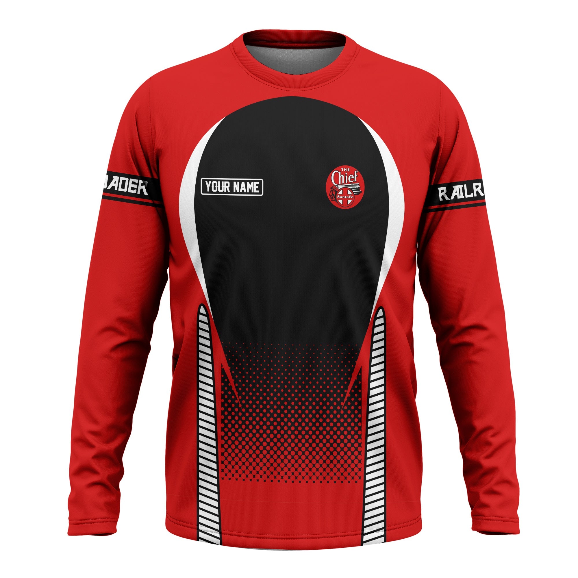 Railspirit Personalized The Chief Santa Fe Railroad Long Sleeve Shirt Stress Is Caused By Not Having Enough Trains Shirt