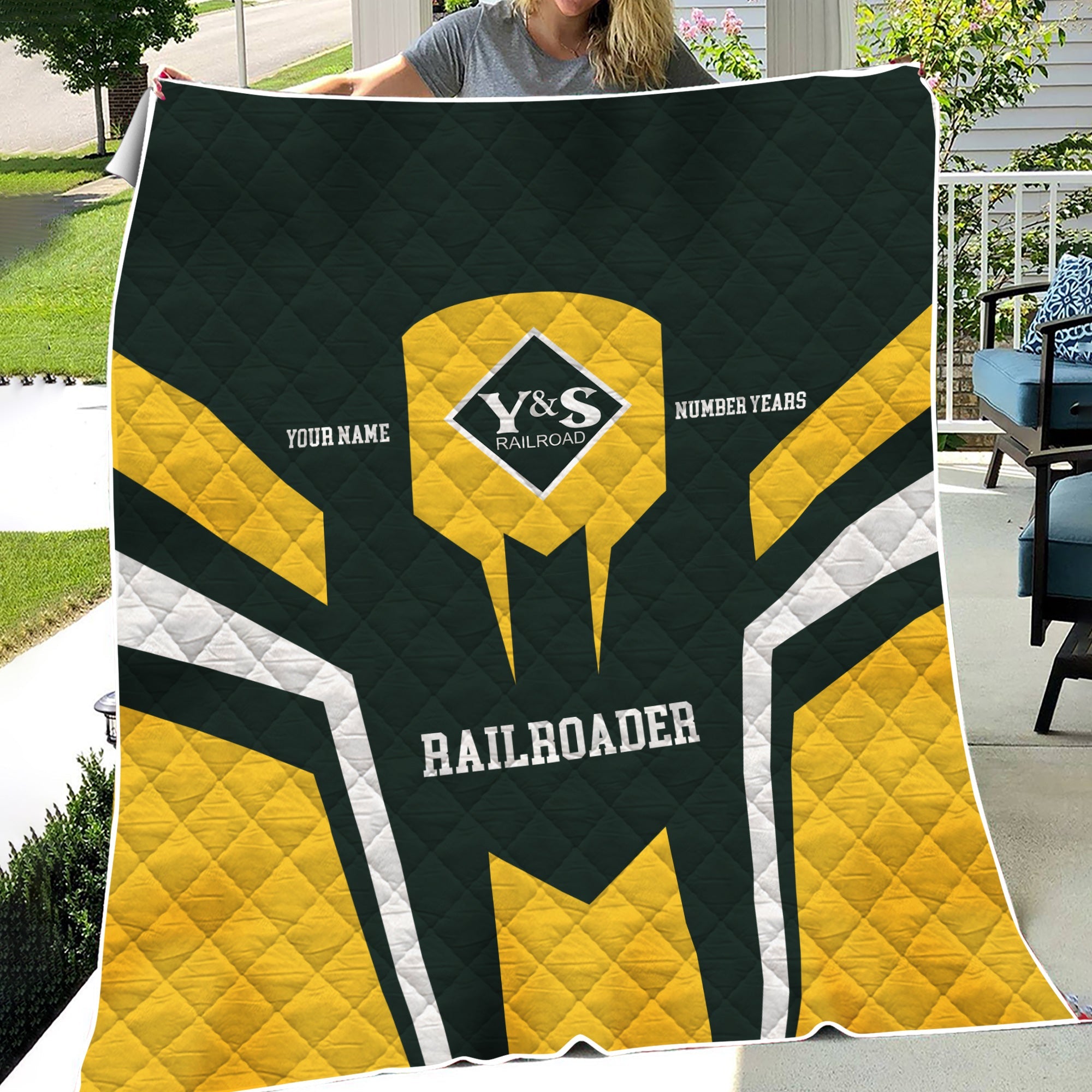 Railspirit Personalized Youngstown & Southern Railroad Premium Quilts Custom Year Railroader Gift Idea For Train Lover