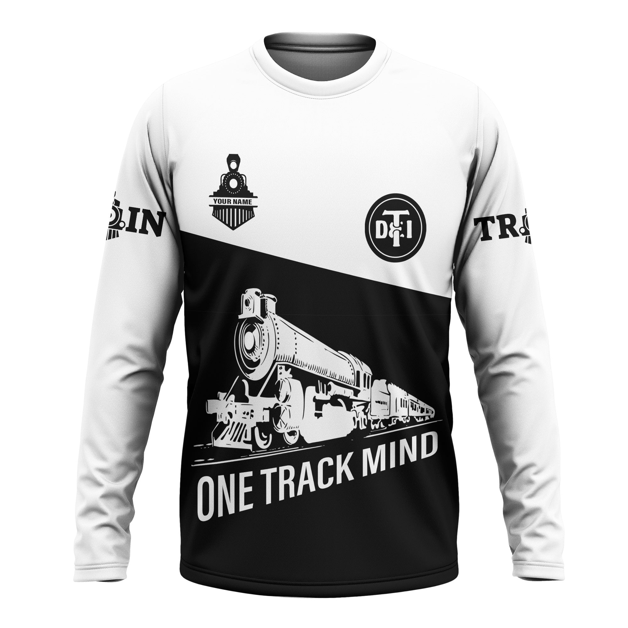 Railspirit Custom Name Detroit Toledo And Ironton Railroad Long Sleeve Shirt One Track Mind Printed Shirt