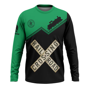 Railspirit Personalized Pittsburgh And Lake Erie Railroad Long Sleeve Shirt Railroad Crossing Printed Train Track Shirt