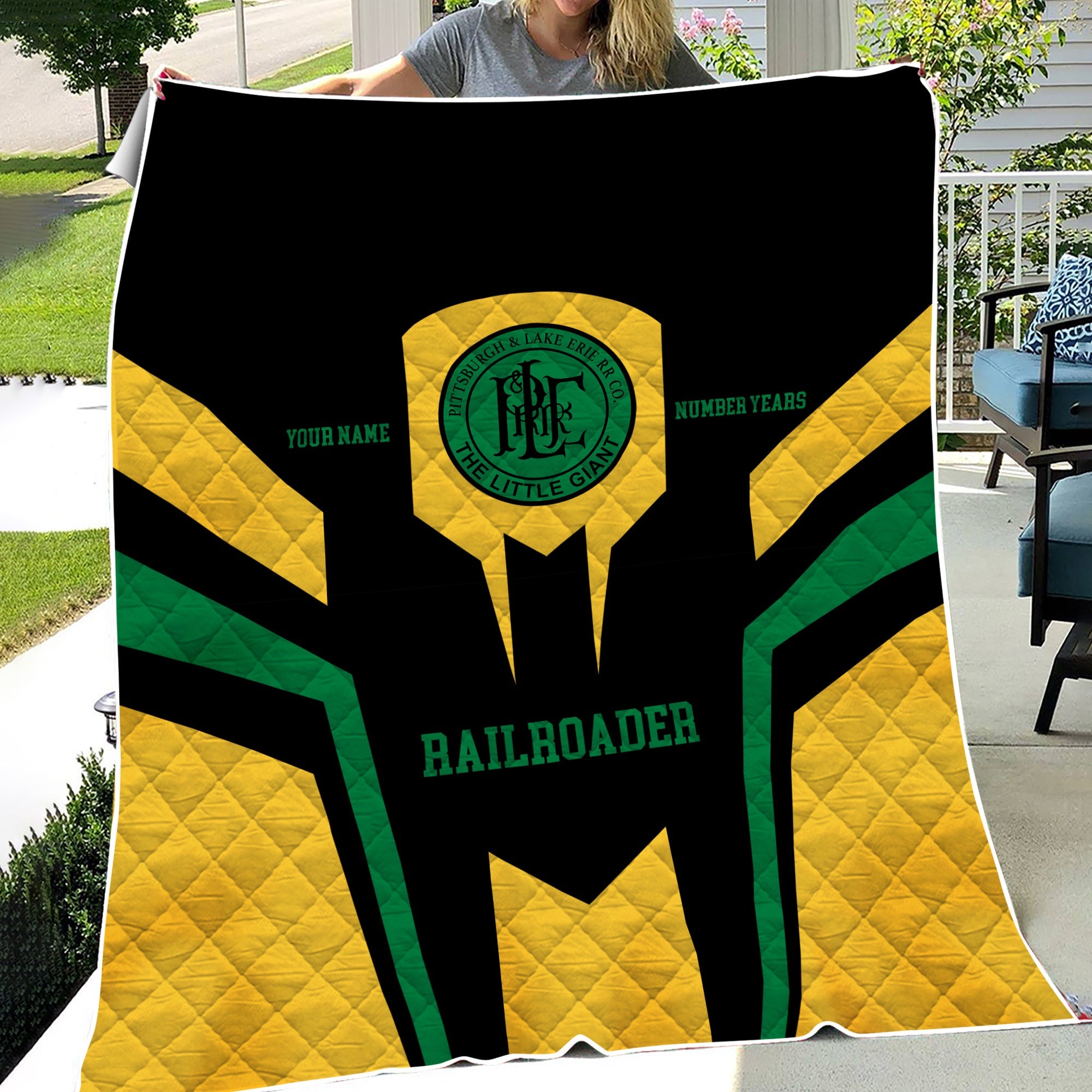 Railspirit Personalized Pittsburgh And Lake Erie Railroad Premium Quilts Custom Year Railroader Gift Idea For Train Lover