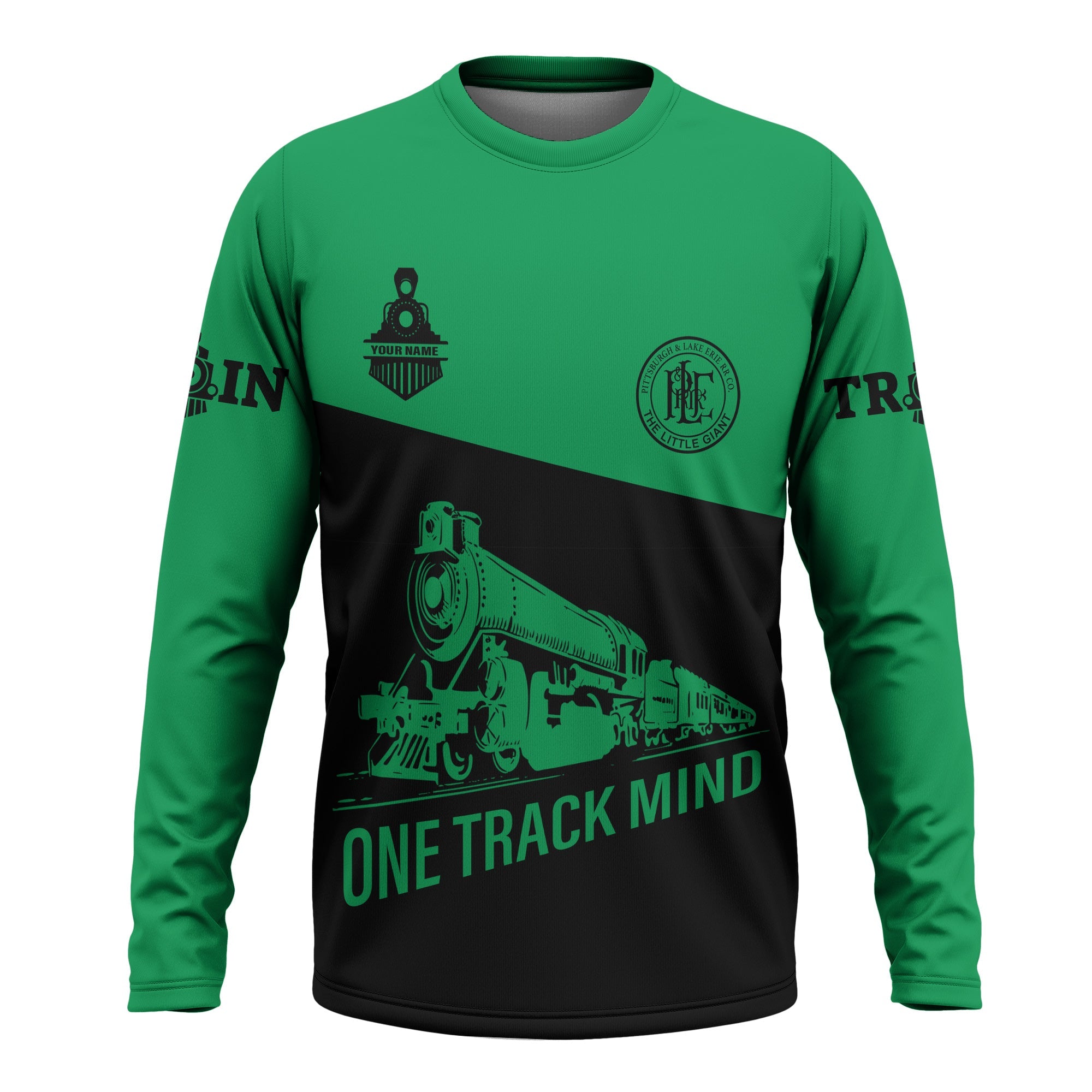 Railspirit Custom Name Pittsburgh And Lake Erie Railroad Long Sleeve Shirt One Track Mind Printed Shirt