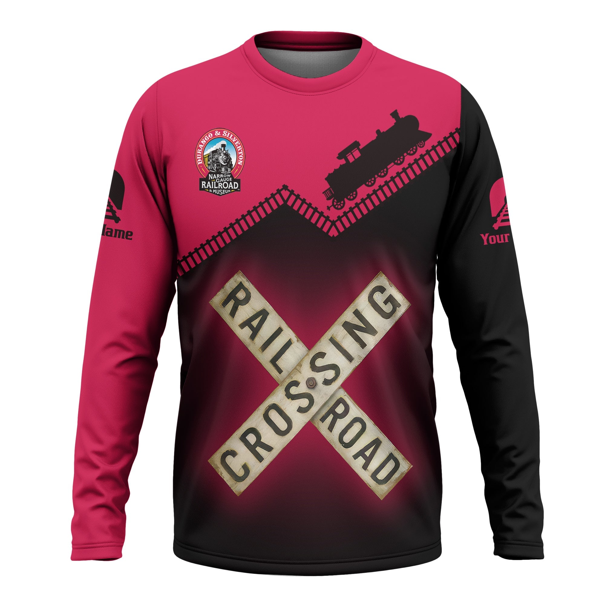 Railspirit Personalized Durango And Silverton Narrow Gauge Railroad Long Sleeve Shirt Railroad Crossing Printed Train Track Shirt