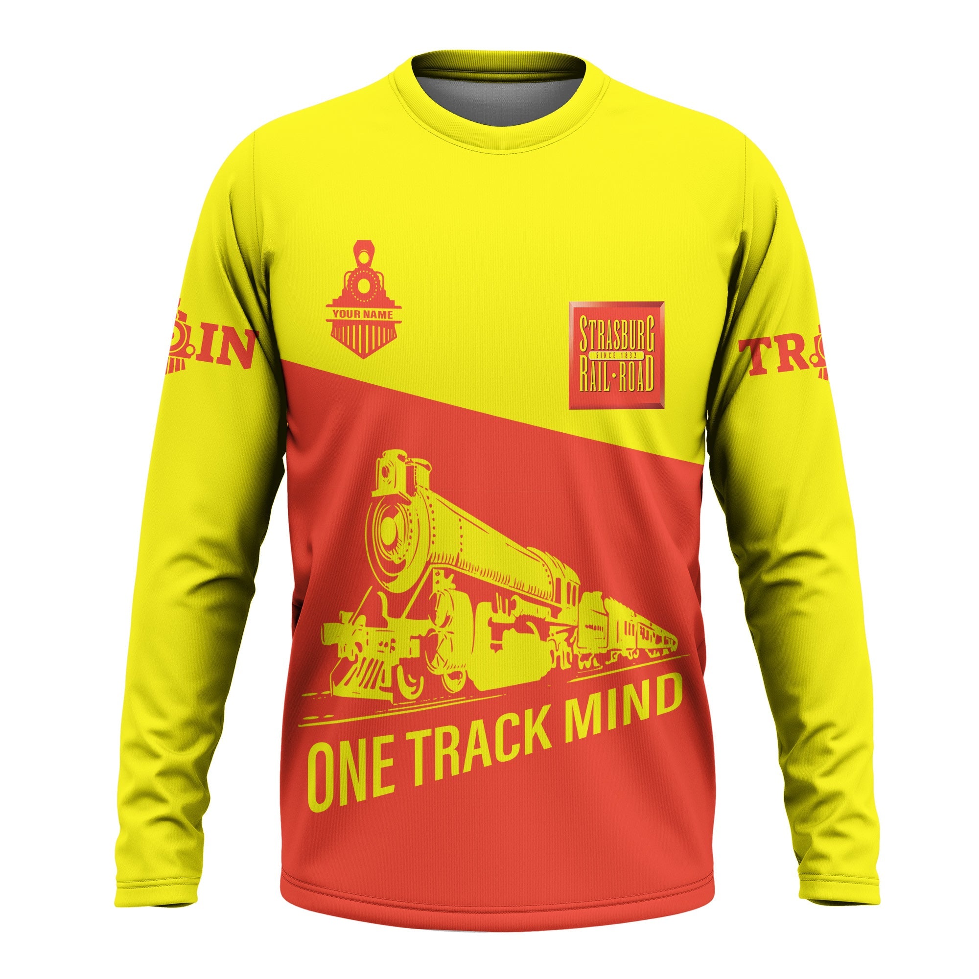 Railspirit Custom Name Strasburg Railroad Long Sleeve Shirt One Track Mind Printed Shirt
