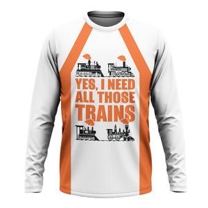 Railspirit Custom Name Wheeling And Lake Erie Railroad Long Sleeve Shirt Yes I Need All Those Train Printed Shirt