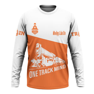Railspirit Custom Name Wheeling And Lake Erie Railroad Long Sleeve Shirt One Track Mind Printed Shirt