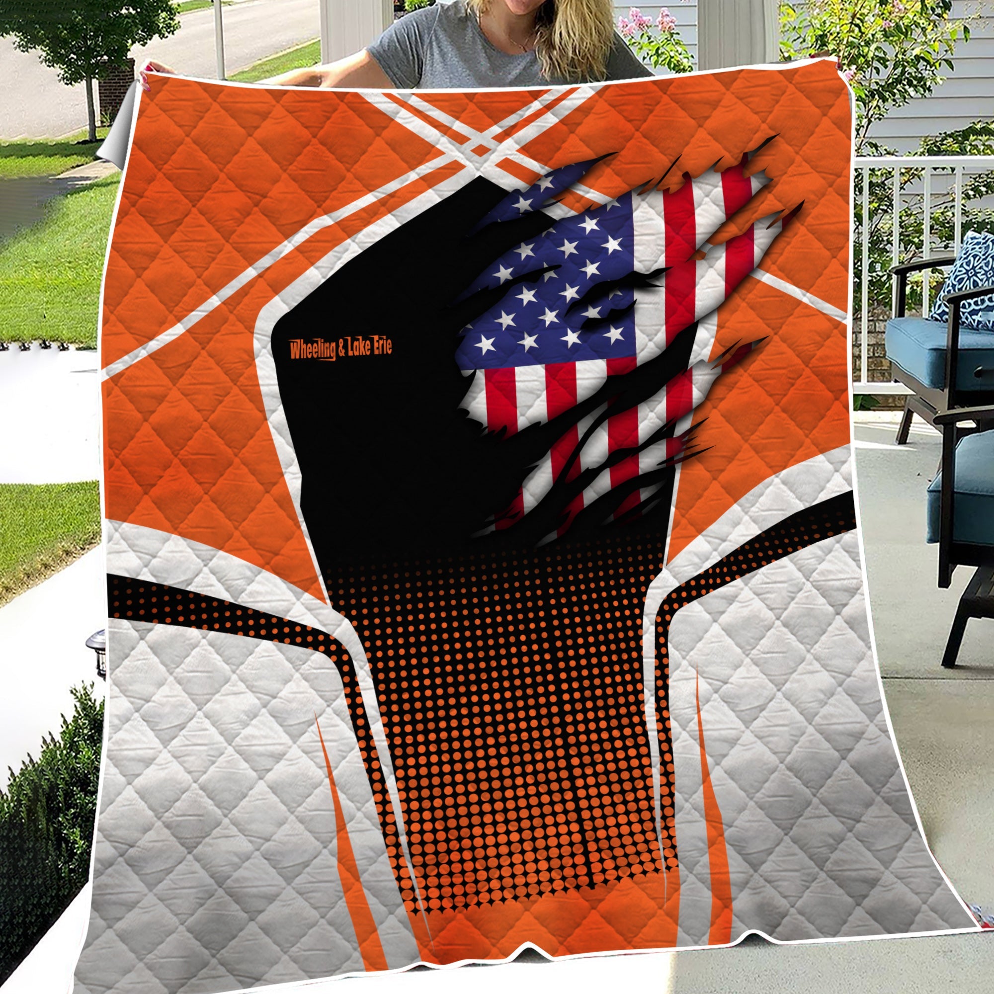 Railspirit Personalized Wheeling And Lake Erie Railroad Premium Quilts American Vintage All Over Printed Premium Quilts