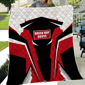 Railspirit Personalized Green Bay & Western Railroad Premium Quilts Strong Line Train Premium Quilts Gift Idea For Train Lover