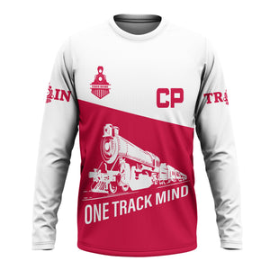 Railspirit Custom Name Canadian Pacific Railroad Long Sleeve Shirt One Track Mind Printed Shirt