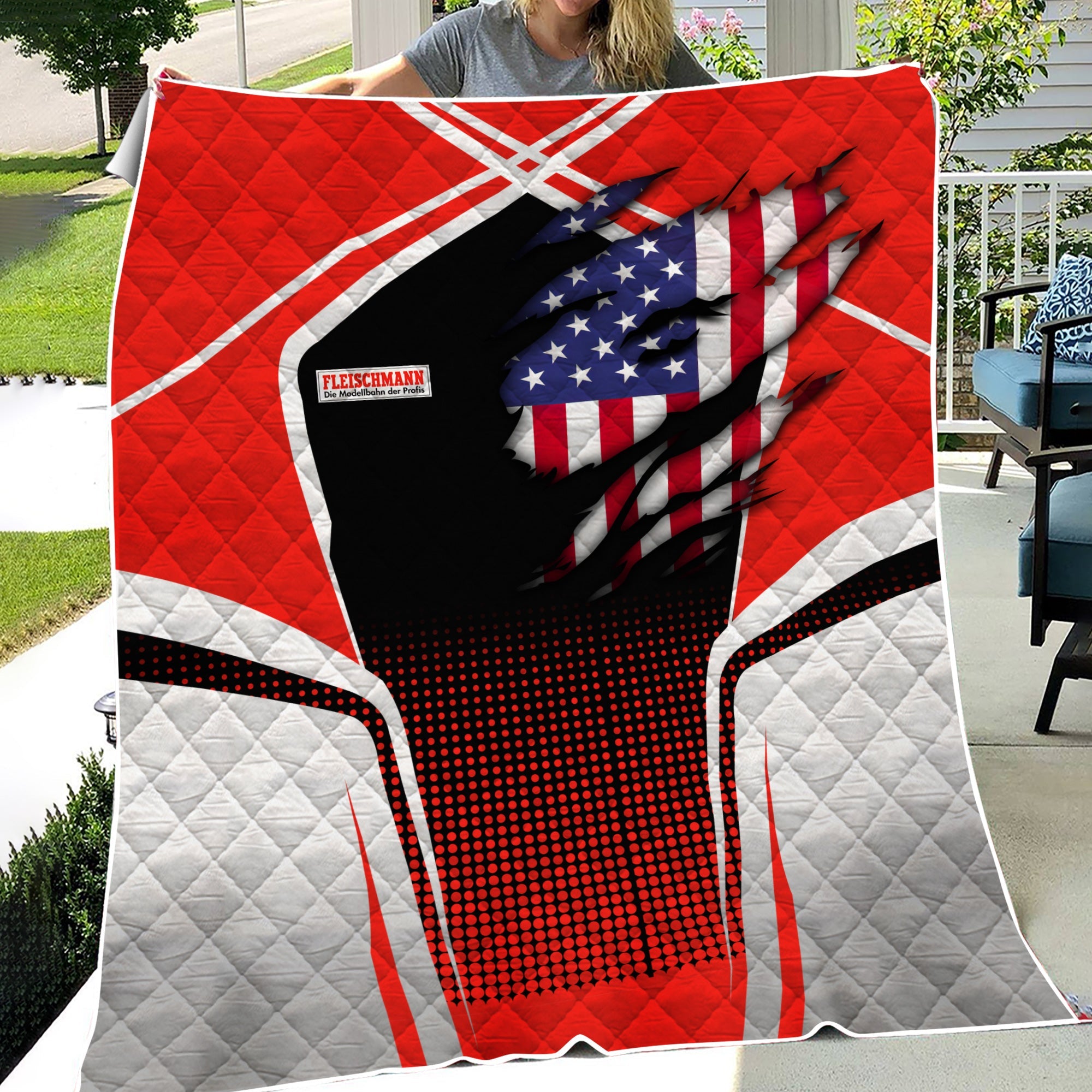 Railspirit Personalized Fleischmann And Western Railroad Premium Quilts American Vintage All Over Printed Premium Quilts