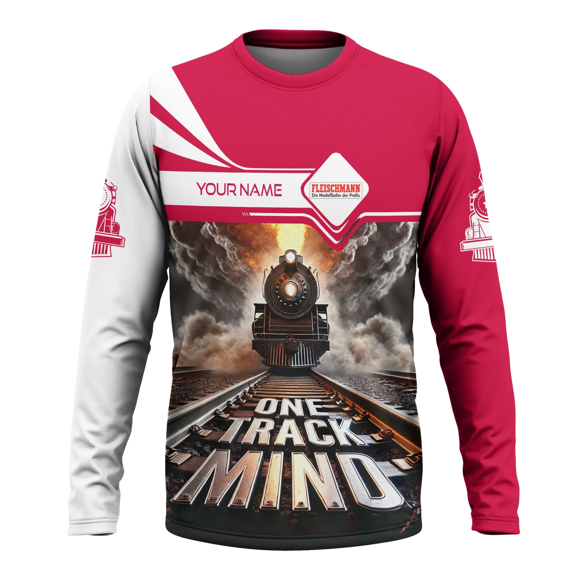 Railspirit Personalized Fleischmann And Western Railroad Long Sleeve Shirt One Track Mind Train Printed Shirt