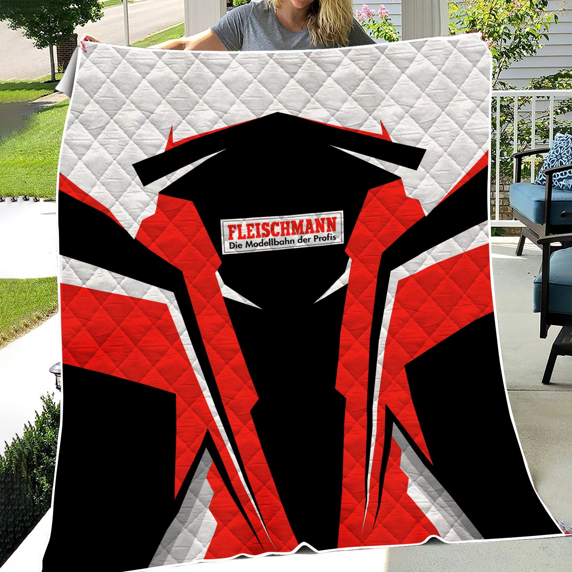 Railspirit Personalized Fleischmann And Western Railroad Premium Quilts Strong Line Train Premium Quilts Gift Idea For Train Lover