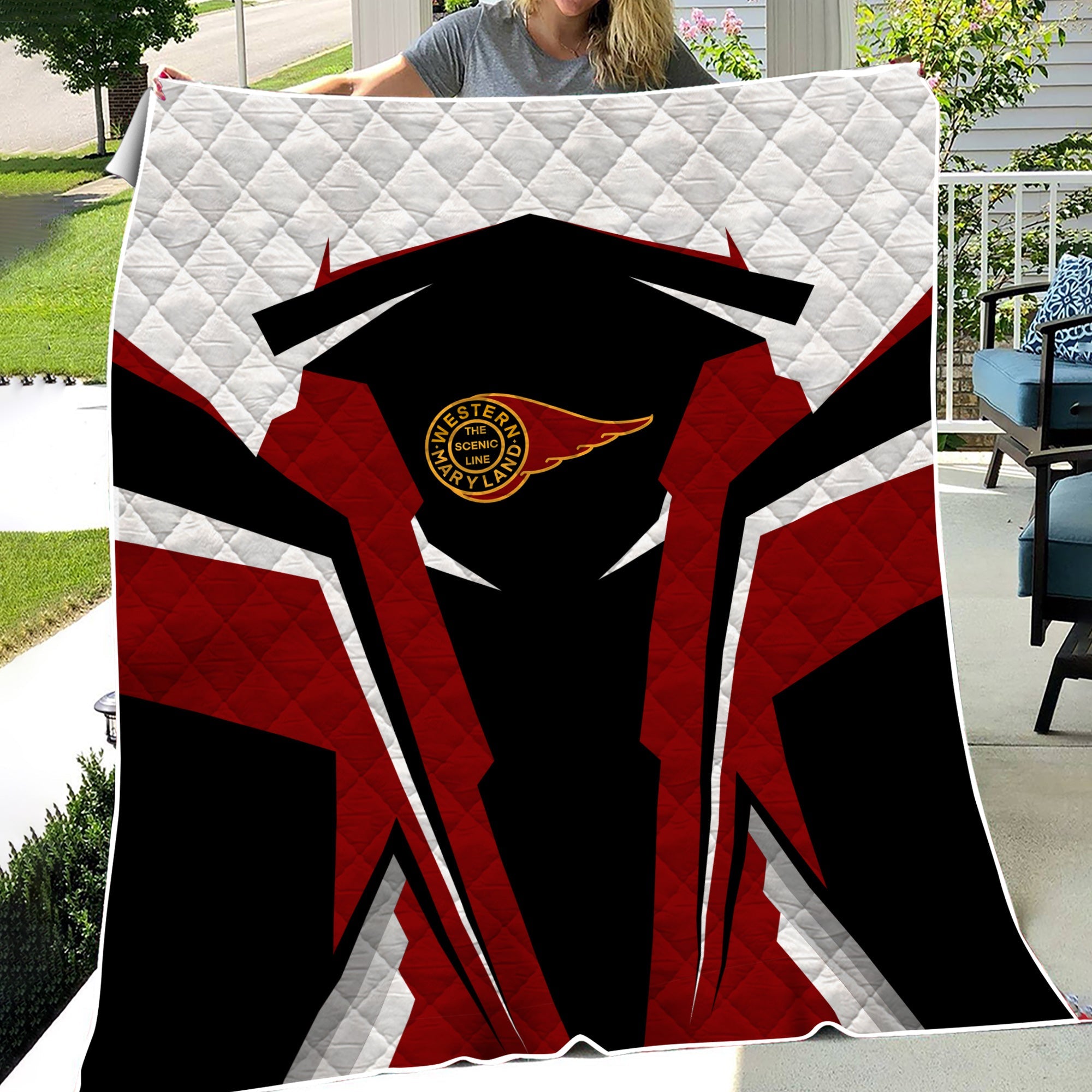 Railspirit Personalized Western Maryland Railway Premium Quilts Strong Line Train Premium Quilts Gift Idea For Train Lover