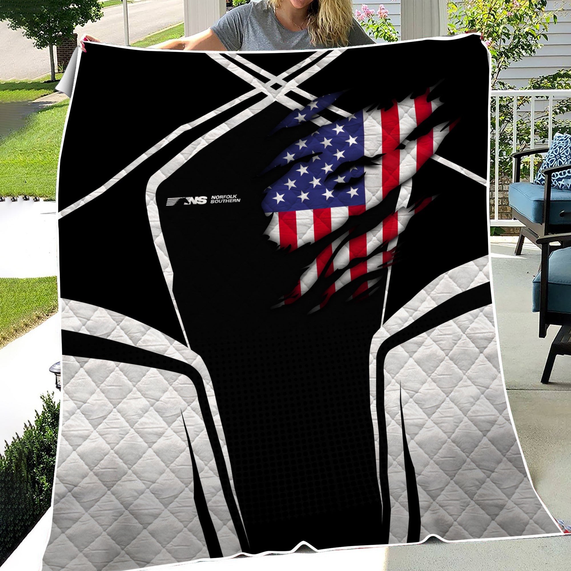 Railspirit Personalized Norfolk Southern Railway Premium Quilts American Vintage All Over Printed Premium Quilts