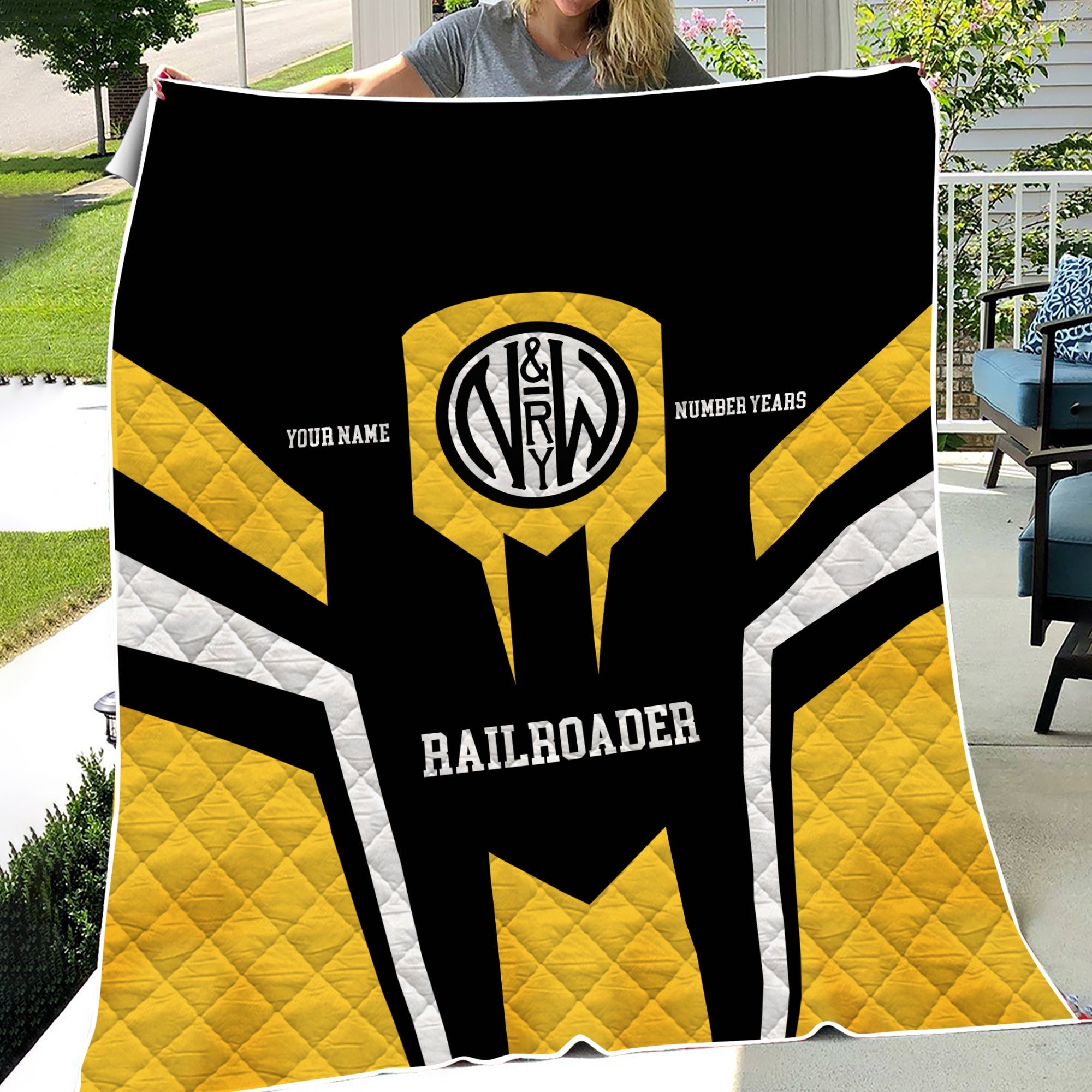 Railspirit Personalized Norfolk and Western Railway Premium Quilts Custom Year Railroader N&W Gift Idea For Train Lover
