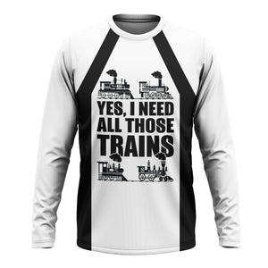 Railspirit Custom Name Norfolk and Western Railway Long Sleeve Shirt Yes I Need All Those Train N&W Printed Shirt