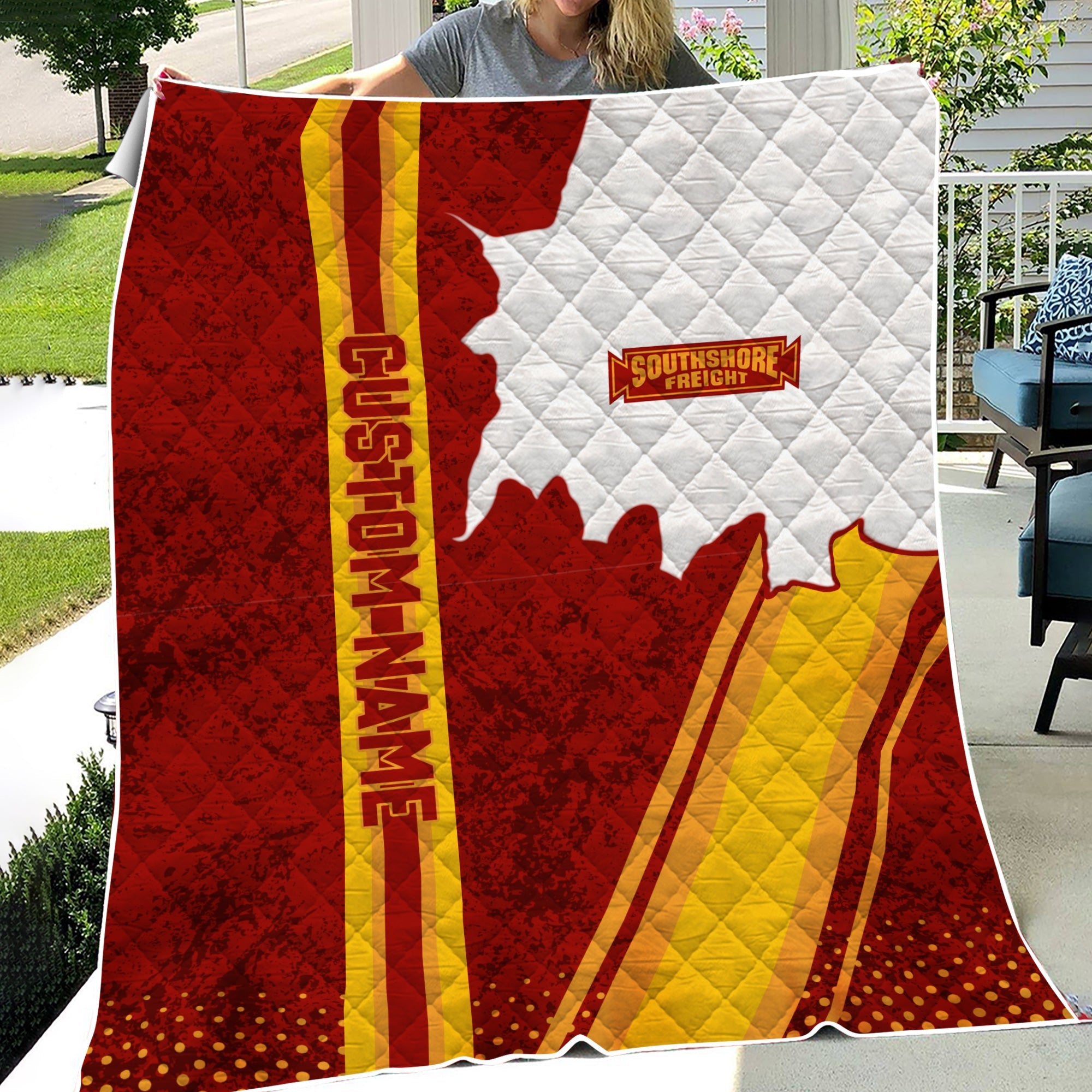 Railspirit Personalized Chicago South Shore and South Bend Railroad Premium Quilts Vintage All Over Printed Premium Quilts