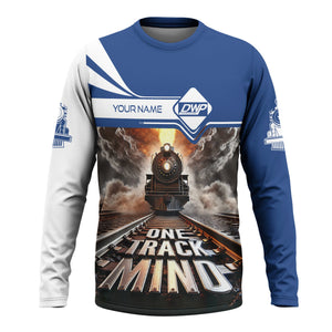 Railspirit Personalized Duluth, Winnipeg and Pacific Railway Long Sleeve Shirt One Track Mind Train Printed Shirt