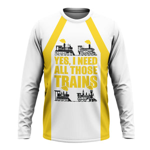 Railspirit Custom Name Central of Georgia Railway Long Sleeve Shirt Yes I Need All Those Train Printed Shirt