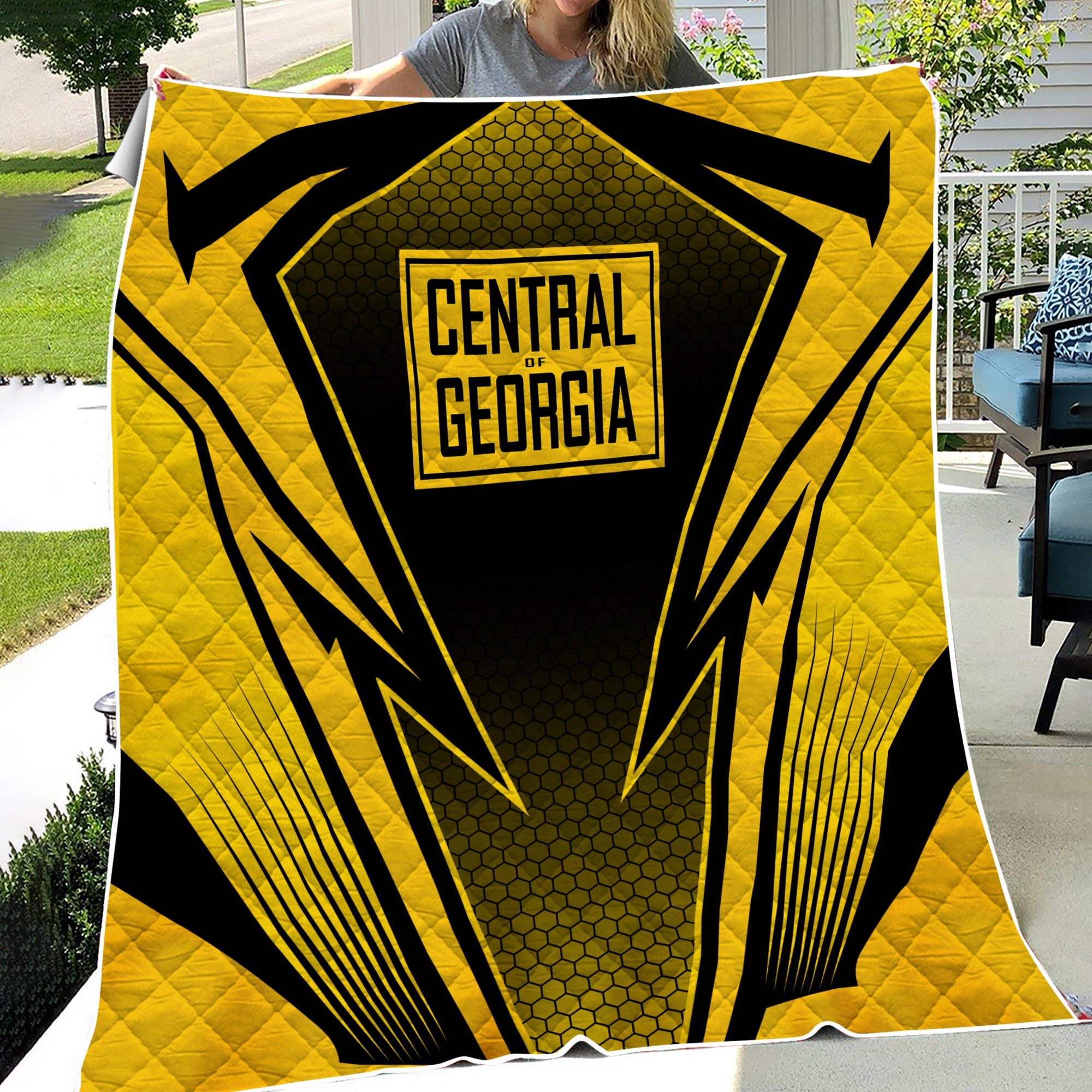 Railspirit Central of Georgia Railway Premium Quilts Lightning Graphic Style Premium Quilts Gift Idea For Train Lover