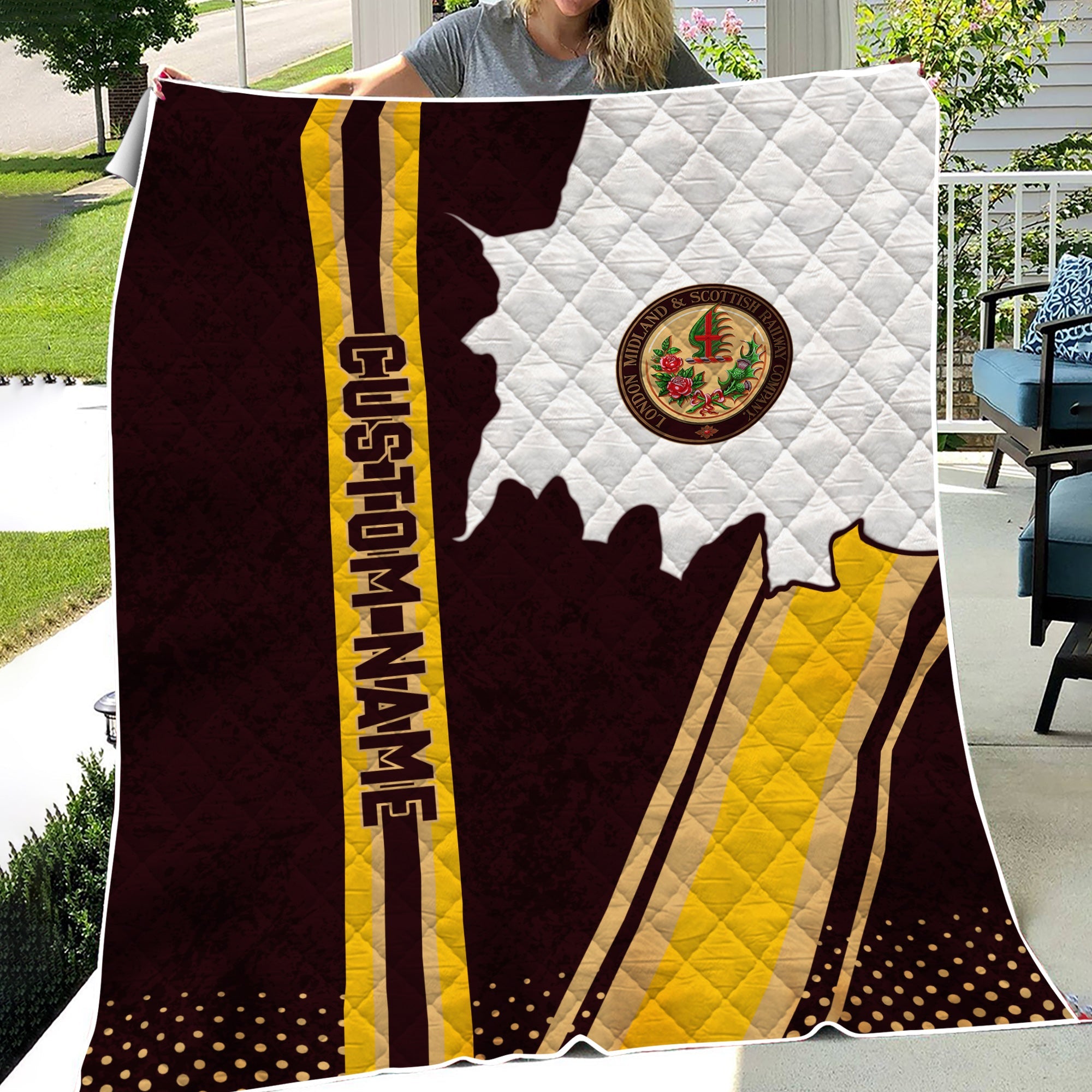 Railspirit Personalized London, Midland and Scottish Railway Premium Quilts Vintage All Over Printed Premium Quilts