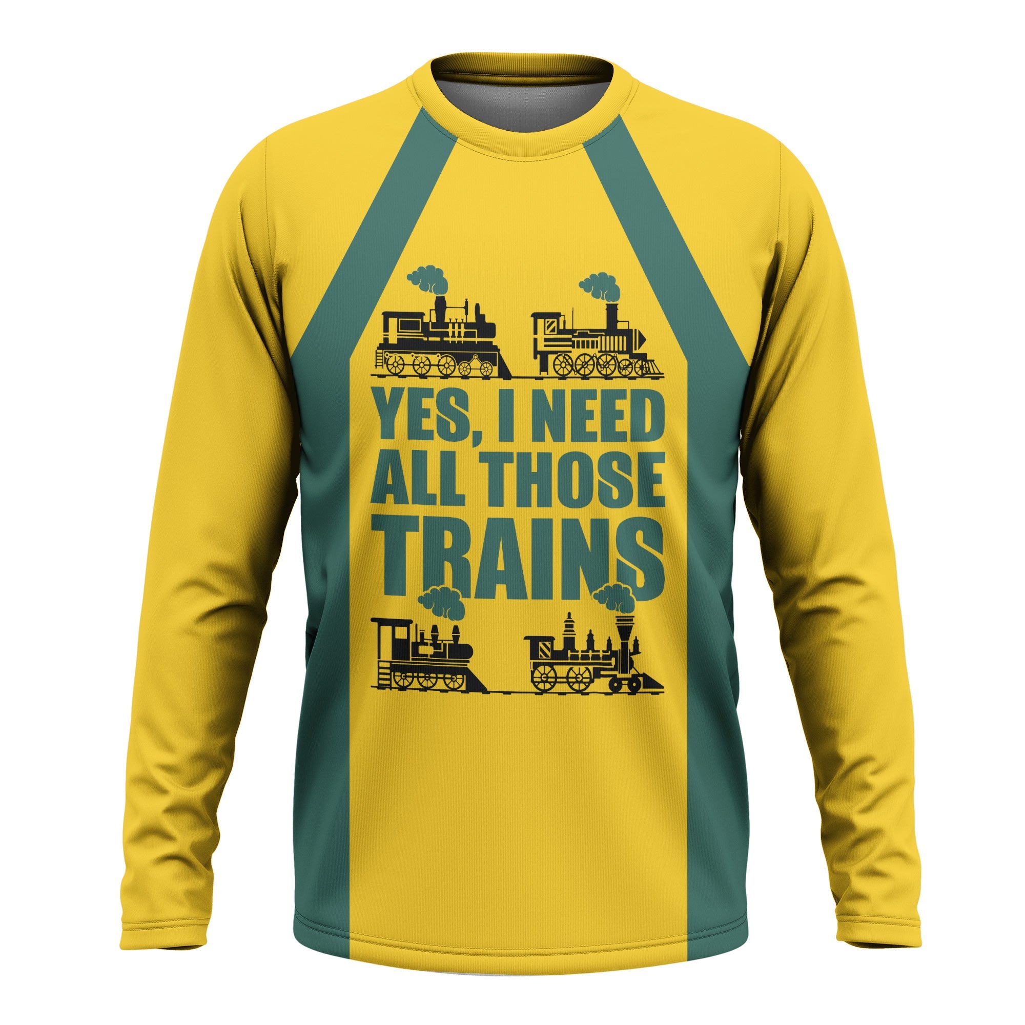 Railspirit Custom Name Southern Railway U.S Long Sleeve Shirt Yes I Need All Those Train SOU Printed Shirt