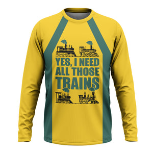 Railspirit Custom Name Southern Railway U.S Long Sleeve Shirt Yes I Need All Those Train SOU Printed Shirt