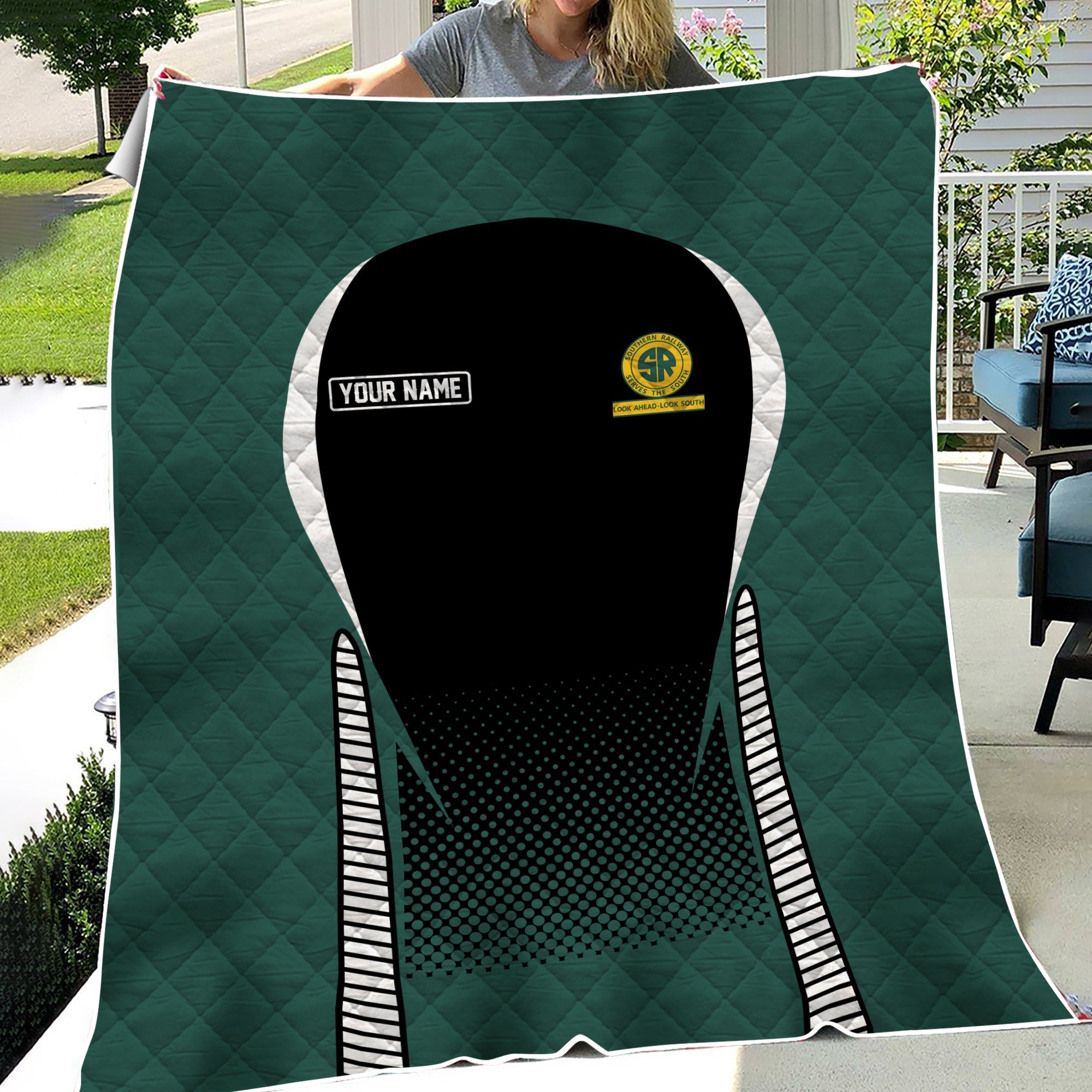 Railspirit Personalized Southern Railway U.S Premium Quilts SOU Train Premium Quilts Gift Idea For Train Lover