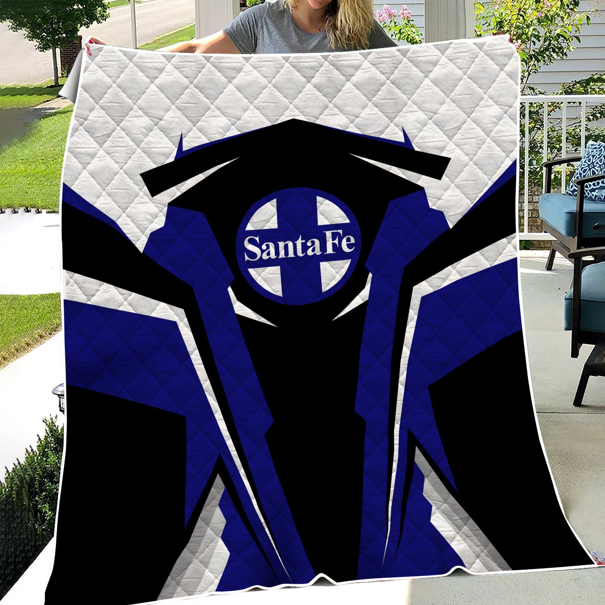 Railspirit Personalized Santa Fe Railway Premium Quilts Atchison, Topeka and Santa Fe Railway Strong Line Train Premium Quilts Gift Idea For Train Lover