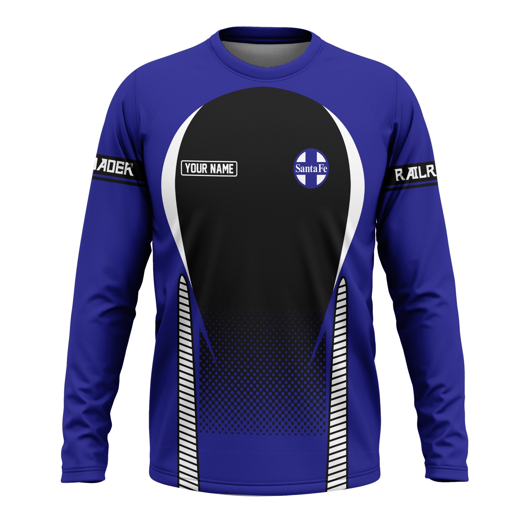 Railspirit Personalized Santa Fe Railway Long Sleeve Shirt Atchison, Topeka and Santa Fe Railway Stress Is Caused By Not Having Enough Trains Shirt