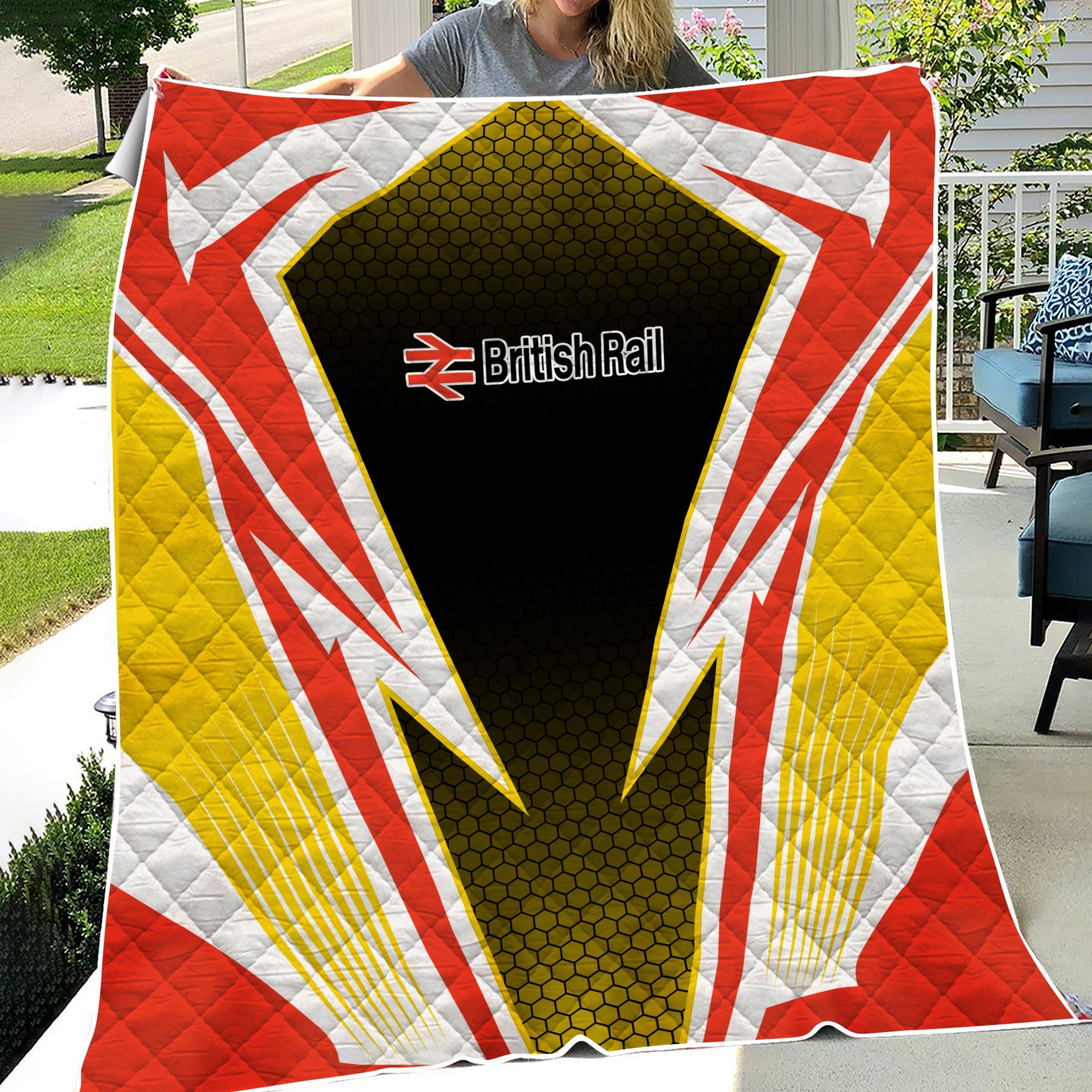 Railspirit British Railway Premium Quilts Lightning Graphic Style Premium Quilts Gift Idea For Train Lover